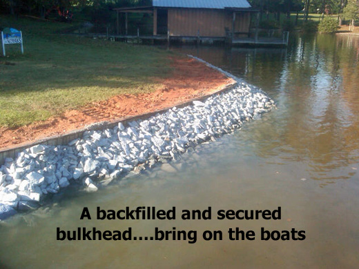 Backfilling bulkheads - Lake Gaston Bulkhead Repair