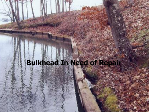 Bulkhead in need of repair - Erosion Control Services VA & NC