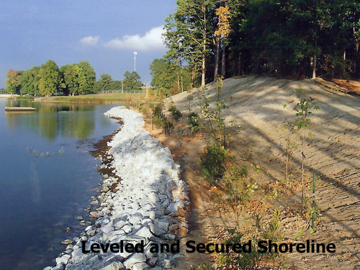Leveled and Secured Shoreline on Main Lake