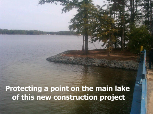 Protecting point lots on Lake Gaston from soil erosion