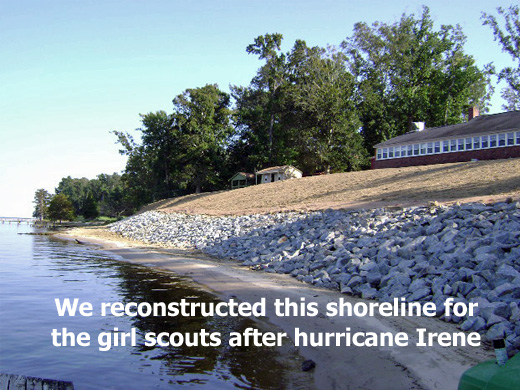 Reconstructed Shoreline with Rip-Rap after Hurricane Irene