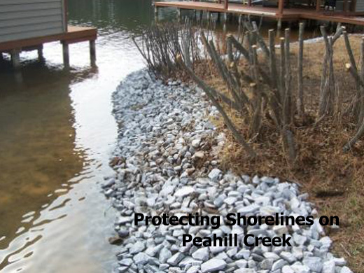 Protecting shorelines of Peahill Creek on Lake Gaston